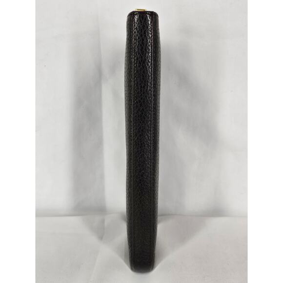 SAINT LAURENT PARIS Dark Brown Leather Continental Wallet - Gold-Tone Hardware - Picture 4 of 13